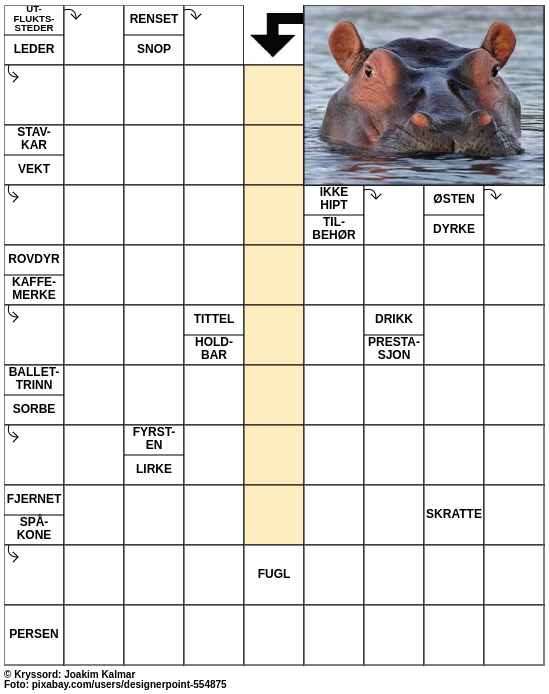 Dagens kryssord – 6. April - 2024